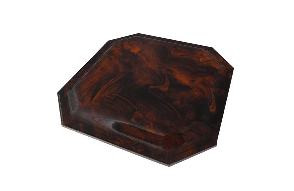 'DIOR HOME' STYLE FAUX TORTOISESHELL LUCITE TRAY