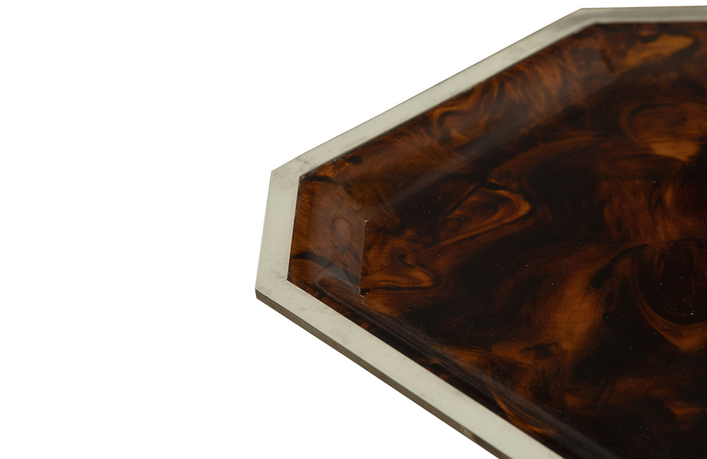 'DIOR HOME' STYLE FAUX TORTOISESHELL LUCITE TRAY