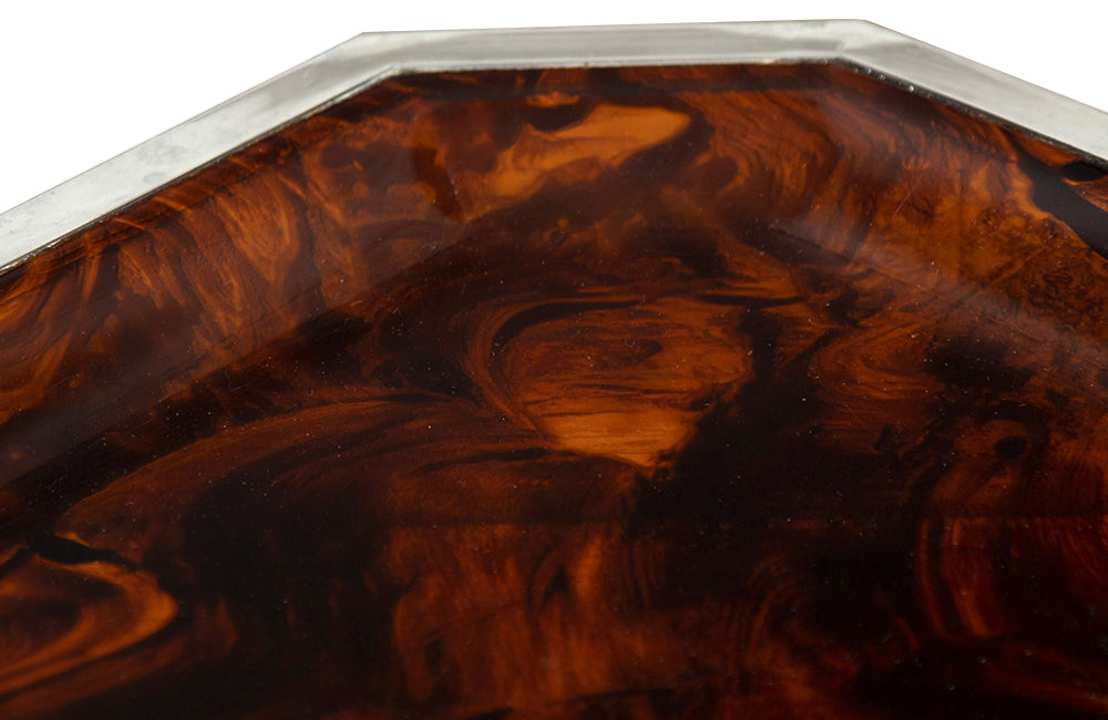 'DIOR HOME' STYLE FAUX TORTOISESHELL LUCITE TRAY