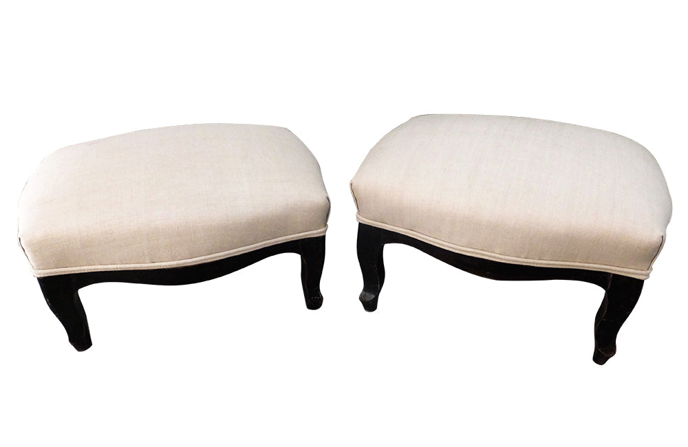 PAIR OF NAPOLEON III FOOTSTOOLS