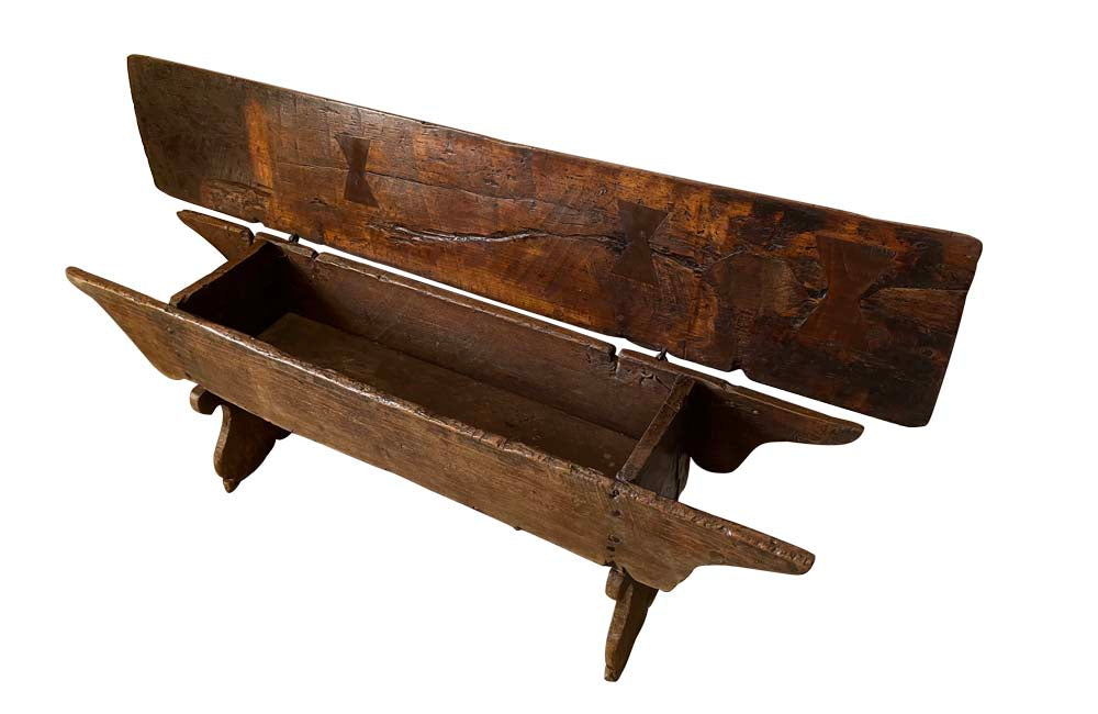 18th Century Fruitwood Lidded Bench Coffer - Decorative Antique Furniture - English Antiques - Coffers -Storage Antiques - Antique Bench - Antique Coffer - Antique Trunk - Rustic Antiques - Antue Seating - Antique Shops Tetbury - Country House Antiques - Farmhouse Antiques - adpsantiques - AD & PS Antiques