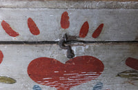 French 19th century Painted Marriage Box-Painted Coffer-Decorative Accessories-French Antiques-Folk Art-Storage Furniture-Decorative Boxes-AD & PS Antiques