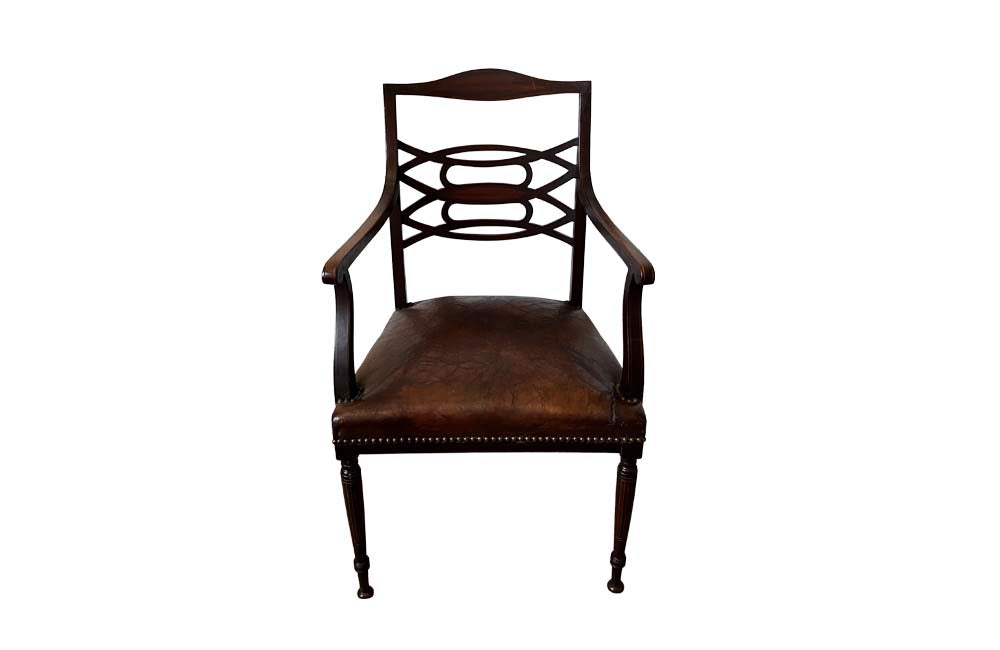 Regency Style Desk Chair - Antique Furniture - Antique Chairs - Antique Desk Chair - Antique Armchairs - AD & PS Antiques