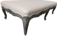 Long Louis XV Revival Footstool-Seating-Footstool-French Antiques-Painted 19th Century Antique Footstool-AD & PS Antiques