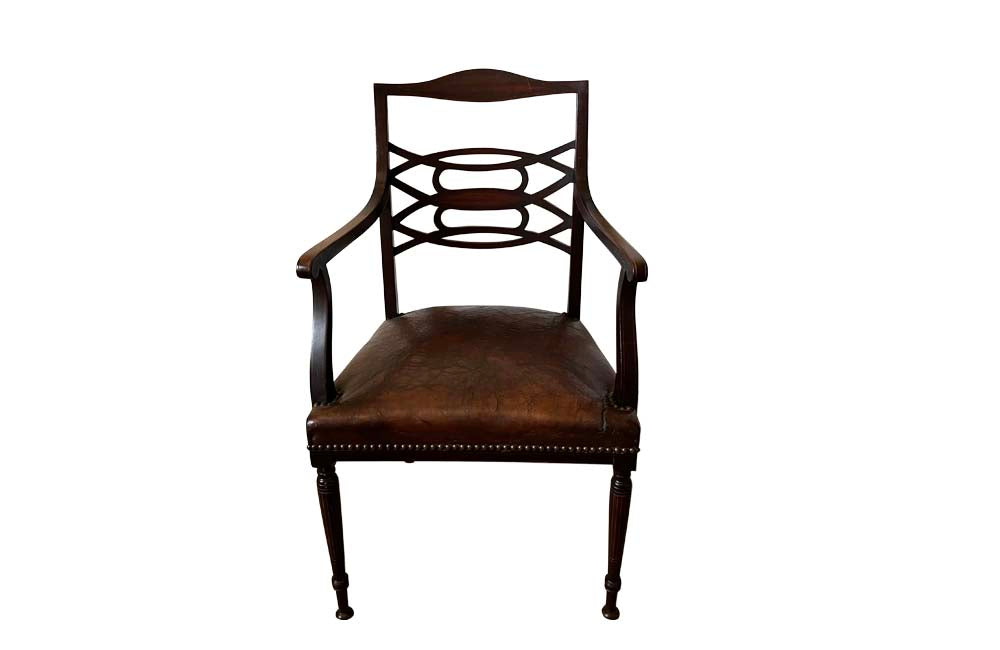 Regency Style Desk Chair - Antique Furniture - Antique Chairs - Antique Desk Chair - Antique Armchairs - AD & PS Antiques