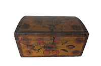 French 19th century Painted Marriage Box-Painted Coffer-Decorative Accessories-French Antiques-Folk Art-Storage Furniture-Decorative Boxes-AD & PS Antiques
