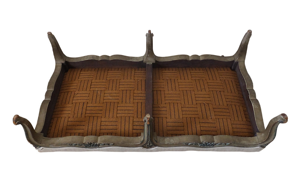 Long Louis XV Revival Footstool-Seating-Footstool-French Antiques-Painted 19th Century Antique Footstool-AD & PS Antiques