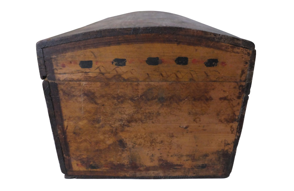 French 19th century Painted Marriage Box-Painted Coffer-Decorative Accessories-French Antiques-Folk Art-Storage Furniture-Decorative Boxes-AD & PS Antiques