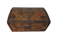 French 19th century Painted Marriage Box-Painted Coffer-Decorative Accessories-French Antiques-Folk Art-Storage Furniture-Decorative Boxes-AD & PS Antiques