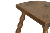 French bobbin milking stools - Vintage wooden stools - demi lune tripod stools - Decorative Antique Furniture - AD & PS Antiques