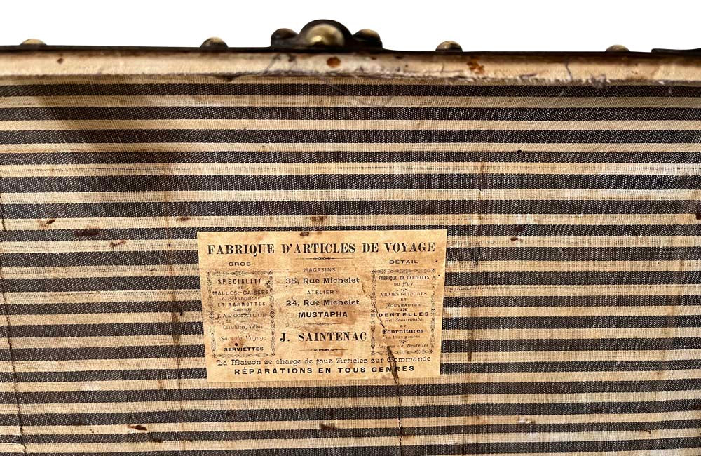 Studded Black Travelling Trunk By Parvy-Vernon - Decorative Antiques - French Antique Furniture - French Antiques - Antique Luggage - Antique Trunk - AD & PS Antiques