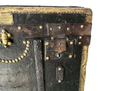 Studded Black Travelling Trunk By Parvy-Vernon - Decorative Antiques - French Antique Furniture - French Antiques - Antique Luggage - Antique Trunk - AD & PS Antiques