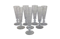 Set of Eight Antiques Crystal Champagne Flutes-French Antiques-Antiques Glassware-Champagne Flutes-French Champagne Glasses-AD & PS Antiques