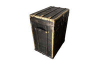 Studded Black Travelling Trunk By Parvy-Vernon - Decorative Antiques - French Antique Furniture - French Antiques - Antique Luggage - Antique Trunk - AD & PS Antiques