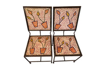Pair Of Quirky Mosaic Iron Chairs - French Decorative Garden Antiques - Garden Chairs - Mid Century Modern - Quirky Antiques - Side Chairs - Garden Chairs - Conservatory Furniture - Orangery - Mosaic - Iron Chars - Antique Shops Tetbury - adpsantiques - AD & PS Antiques