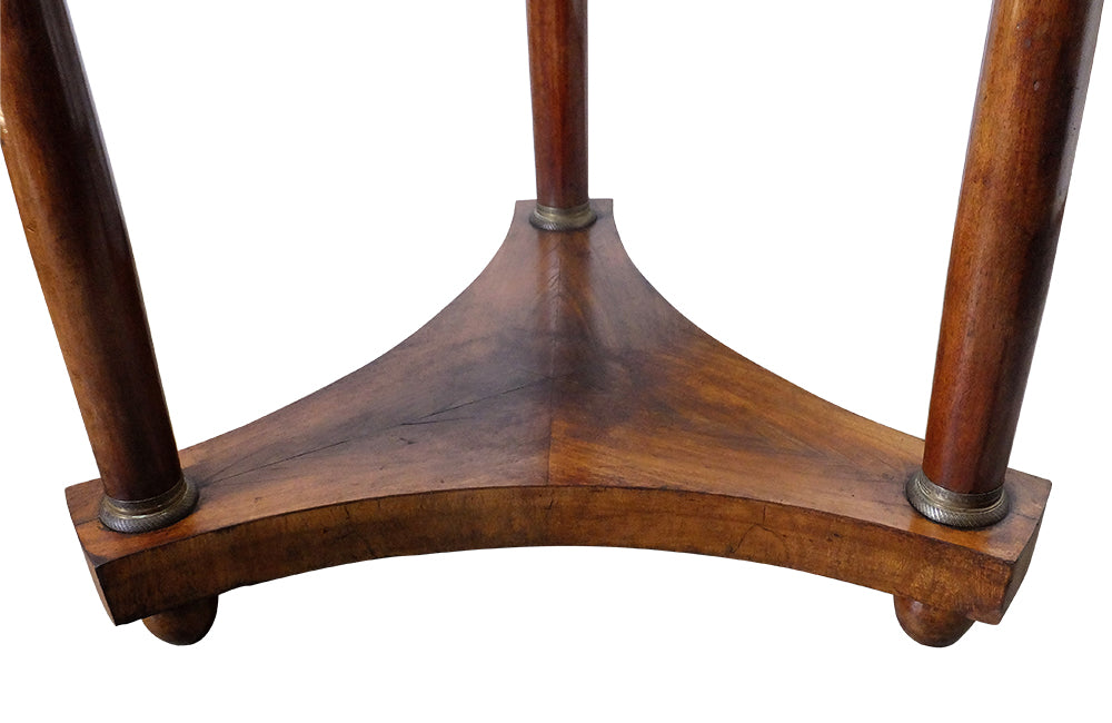 Antique French empire revival Gueridon table with circular black Belgian marble top - Antique Side Table