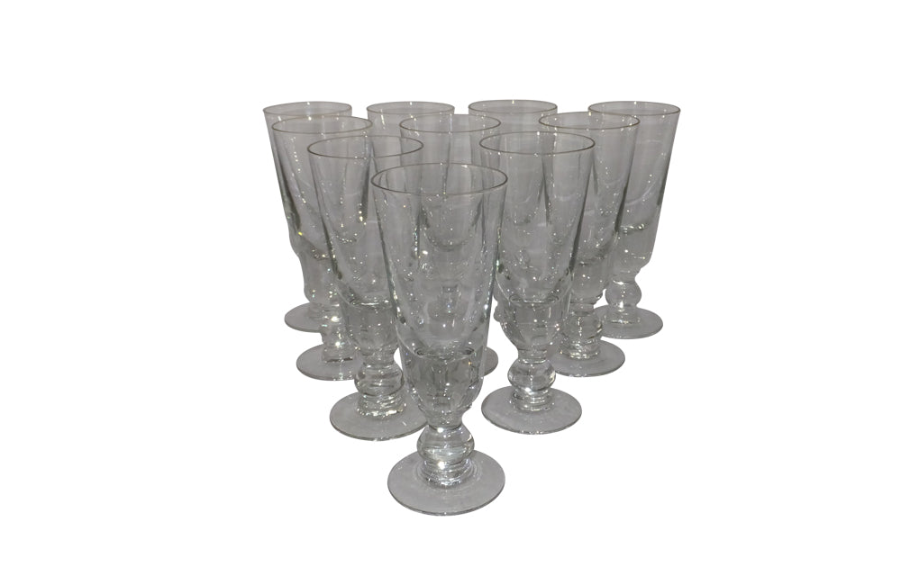 Set of Ten French Absinthe Bistro Glasses-French Bistro Glasses-French Antique Glasses-Wine and Food Related-French Antiques-Culinary Antiques-Wine Glasses-AD & PS Antiques