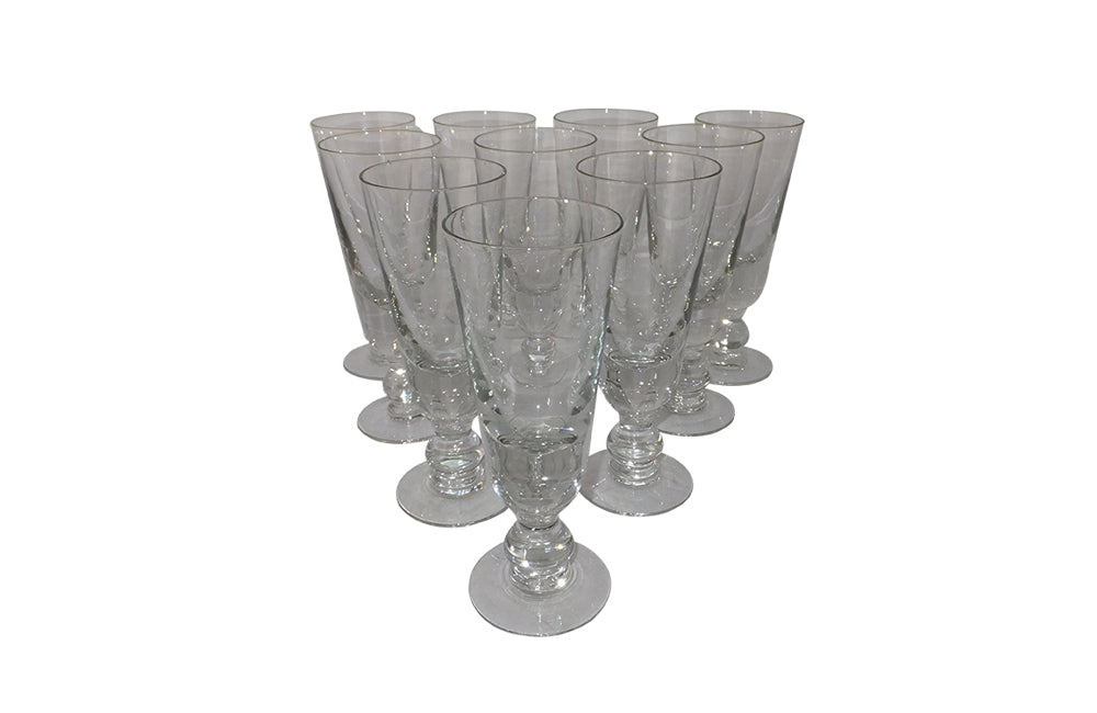 Set of Ten French Absinthe Bistro Glasses-French Bistro Glasses-French Antique Glasses-Wine and Food Related-French Antiques-Culinary Antiques-Wine Glasses-AD & PS Antiques