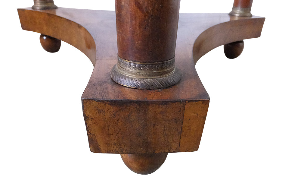Antique French empire revival Gueridon table with circular black Belgian marble top - Antique Side Table