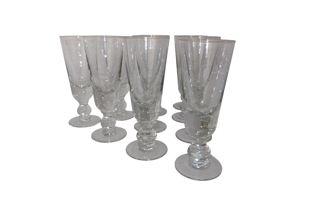 Set of Ten French Absinthe Bistro Glasses-French Bistro Glasses-French Antique Glasses-Wine and Food Related-French Antiques-Culinary Antiques-Wine Glasses-AD & PS Antiques