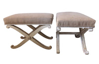 PAIR OF SWEDISH X-FRAME STOOLS
