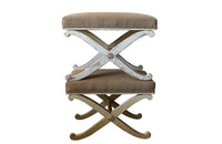 PAIR OF SWEDISH X-FRAME STOOLS