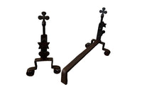 Pair Of Iron Andirons With Hearts Stars & Trefoils - French Antique Accessories - French Decorative Antiques - Fireplace Antiques - Andirons - Firedogs - Fireplace Accessories - Folk Art - Art Populaire - Antique Shops tetbury - adpsantiques - AD & PS Antiques