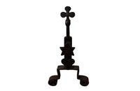 Pair Of Iron Andirons With Hearts Stars & Trefoils - French Antique Accessories - French Decorative Antiques - Fireplace Antiques - Andirons - Firedogs - Fireplace Accessories - Folk Art - Art Populaire - Antique Shops tetbury - adpsantiques - AD & PS Antiques