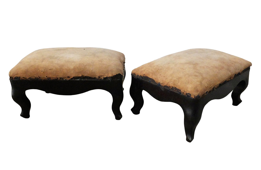 PAIR OF NAPOLEON III FOOTSTOOLS