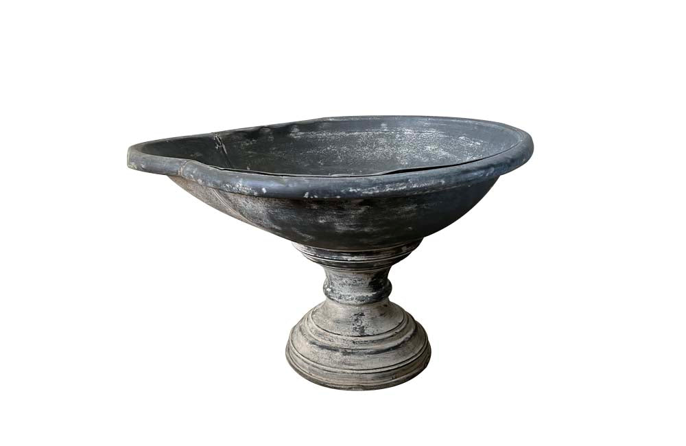 19th Century French Zinc Pedestal Infants Bath - French Decorative Antiques - Garden Antiques - Decorative Antiques - Jardinieres - Champagne Bucket - Centrepiece - Zinc Antiques -Decorative Accessorories - Antique Shops Tetbury - adpsantiques - AD & PS Antiques