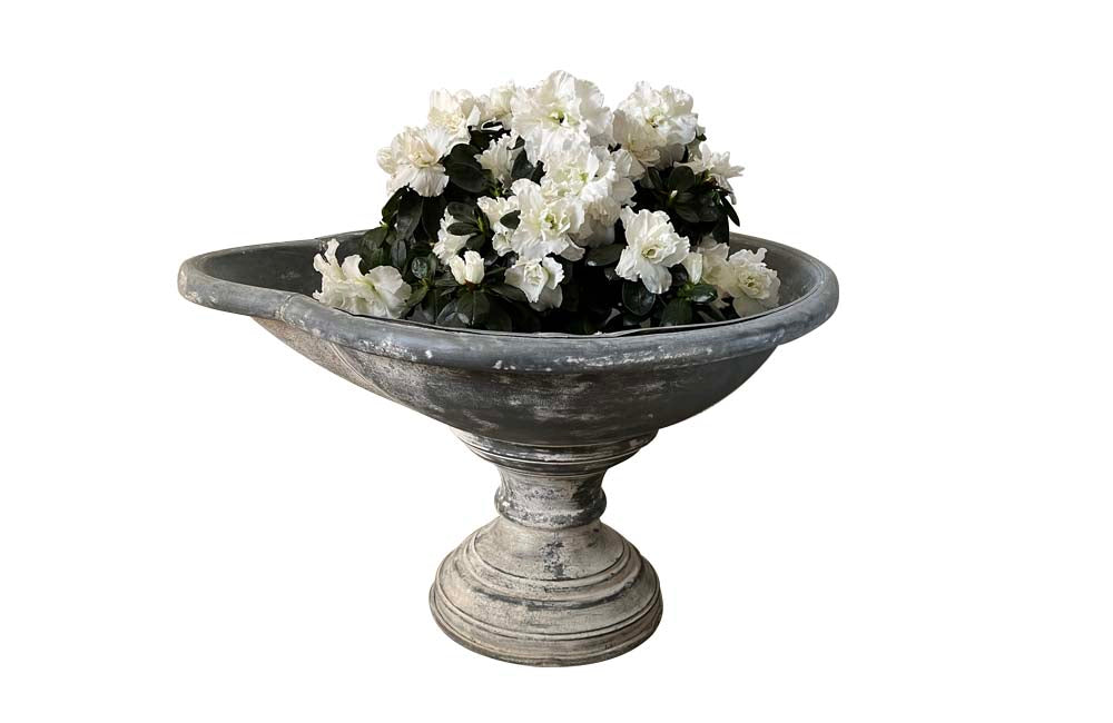 19th Century French Zinc Pedestal Infants Bath - French Decorative Antiques - Garden Antiques - Decorative Antiques - Jardinieres - Champagne Bucket - Centrepiece - Zinc Antiques -Decorative Accessorories - Antique Shops Tetbury - adpsantiques - AD & PS Antiques
