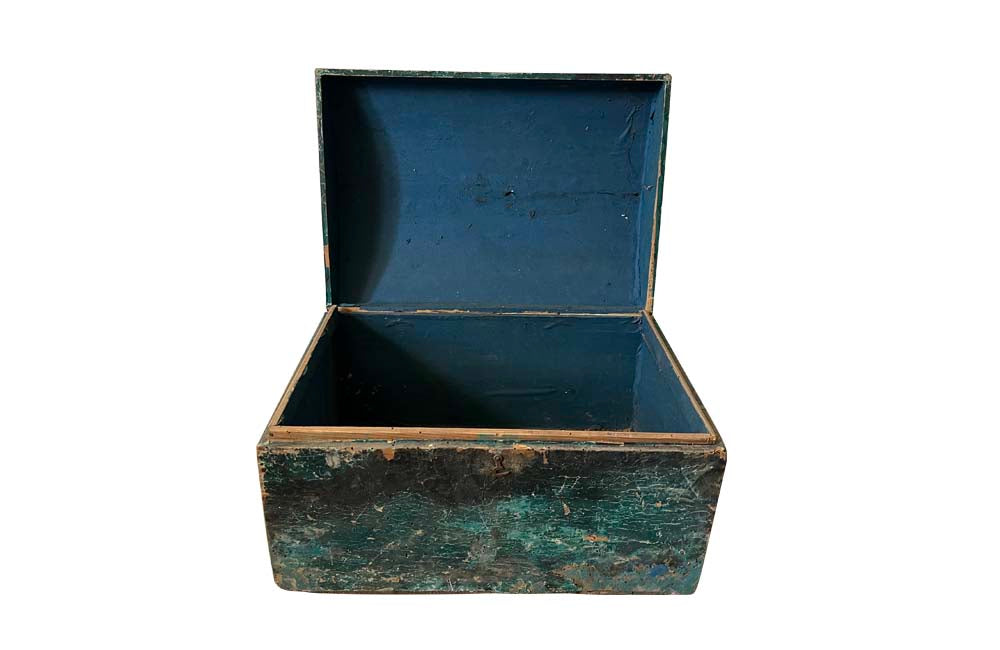 French 19th century Painted Marriage Box - Painted Coffer - Decorative Accessories - French Antiques - Folk Art - Storage Furniture - Decorative Boxes - AD & PS Antiques