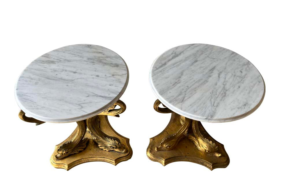 Pair Of Dolphin Side Tables - Italian Decorative Antiques - Mid Century Furniture - Side Tables - End Tables - Pair of Nightstands - Bedside Tables - Decorative Antiques - Tables - Antique Shops tetbury - AD & PS Antiques