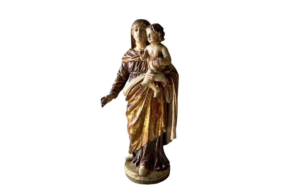 19th Century Carved Madonna And Child - French Decorative Antiques - Decorative Accessories - Antique Art - Antique Sculpture - Decorative Antiques - Religious Antiques - Antique Shops Tetbury - AD & PS Antiques