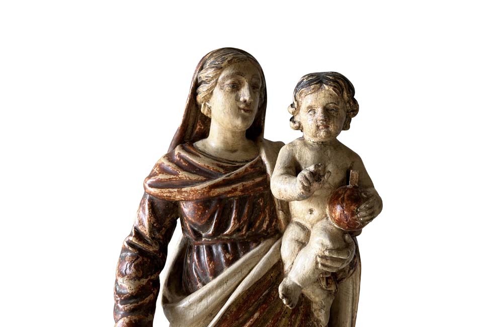 19th Century Carved Madonna And Child - French Decorative Antiques - Decorative Accessories - Antique Art - Antique Sculpture - Decorative Antiques - Religious Antiques - Antique Shops Tetbury - AD & PS Antiques