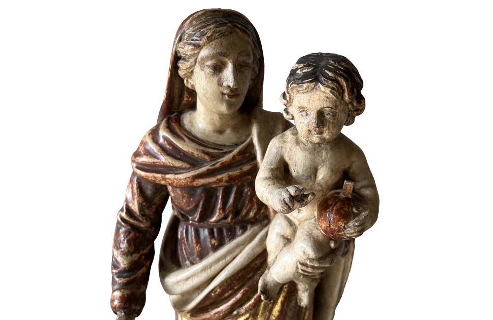 19th Century Carved Madonna And Child - French Decorative Antiques - Decorative Accessories - Antique Art - Antique Sculpture - Decorative Antiques - Religious Antiques - Antique Shops Tetbury - AD & PS Antiques