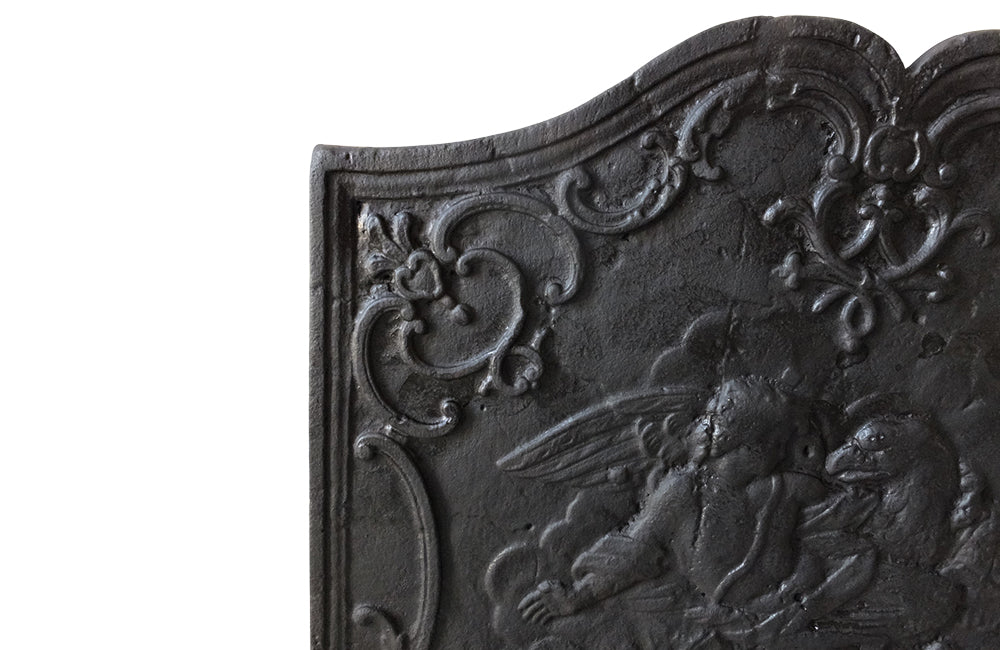 Neo-Classical Cast Iron Fireback 18th Century - French Antiques -Antique Firebacks - Fireplace Accessories - Decorative Accessories - AD & PS Antiques