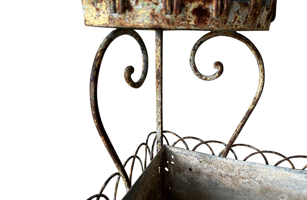 19th Century French Wirework Iron Plant Stand - French Garden Antiques - French Iron Corner Plant Stand -  Garden Antiques - French Antiques - Antique Plant Stand - AD & PS Antiques