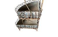 19th Century French Wirework Iron Plant Stand - French Garden Antiques - French Iron Corner Plant Stand -  Garden Antiques - French Antiques - Antique Plant Stand - AD & PS Antiques