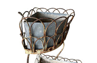 19th Century French Wirework Iron Plant Stand - French Garden Antiques - French Iron Corner Plant Stand -  Garden Antiques - French Antiques - Antique Plant Stand - AD & PS Antiques