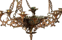 French neogothic revival chandelier - Ecclesiastic hanging light - candle lighting – chandelier - antique lighting - antique chandelier - french antiques - AD & PS Antiques