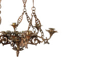 French neogothic revival chandelier - Ecclesiastic hanging light - candle lighting – chandelier - antique lighting - antique chandelier - french antiques - AD & PS Antiques