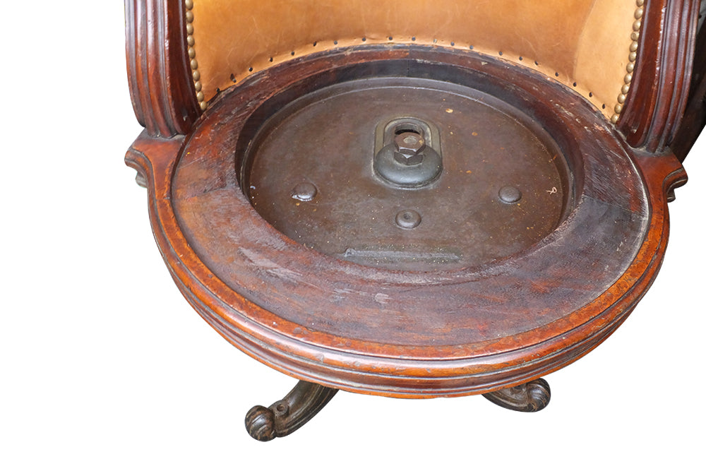 19th Century Ships Desk Chair -  French Antique Furniture - Antique Chair - Antique Office Chair - French Antiques - AD & PS Antiques