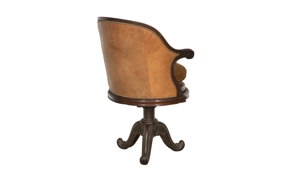 19th Century Ships Desk Chair -  French Antique Furniture - Antique Chair - Antique Office Chair - French Antiques - AD & PS Antiques