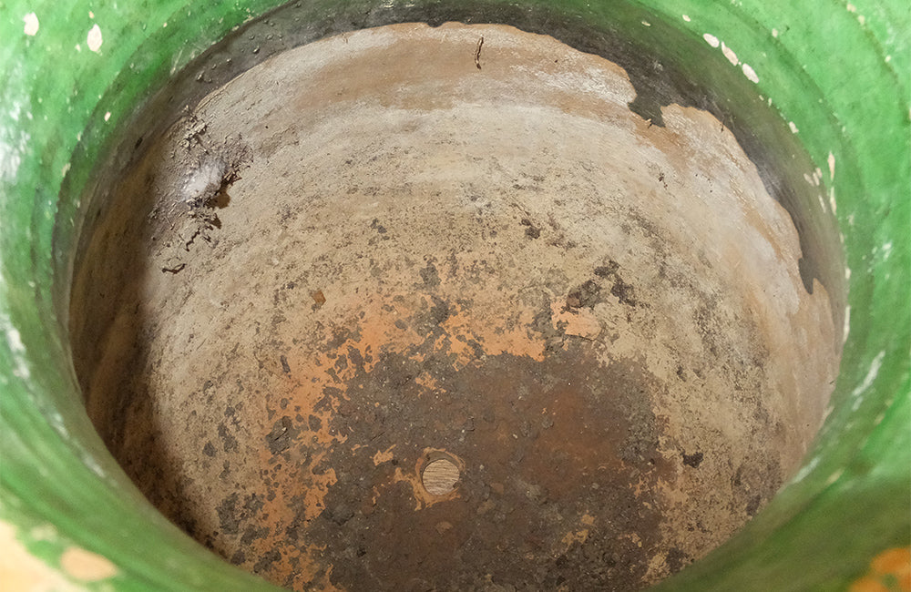 GREEN GLAZED BIOT JARRE