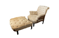 19th Century Scroll Back Buttoned Duchesse Brisee-Two Piece Daybed-Country House Antiques-French Antiques-Antique Armchair-Seating-Armchairs-Daybeds-AD & PS Antiques