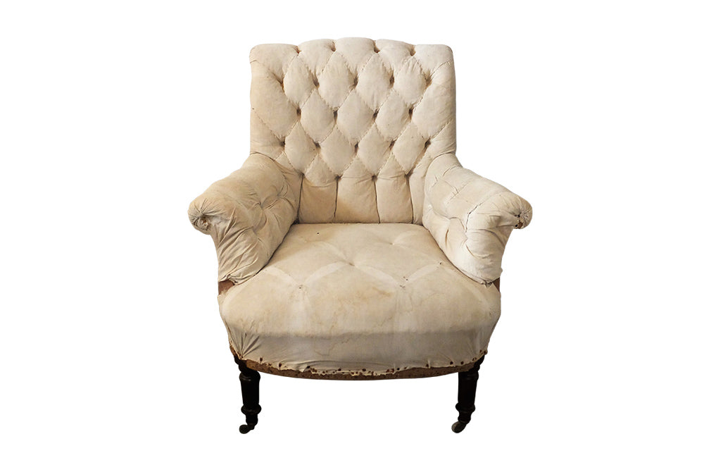 19th Century Scroll Back Buttoned Duchesse Brisee-Two Piece Daybed-Country House Antiques-French Antiques-Antique Armchair-Seating-Armchairs-Daybeds-AD & PS Antiques