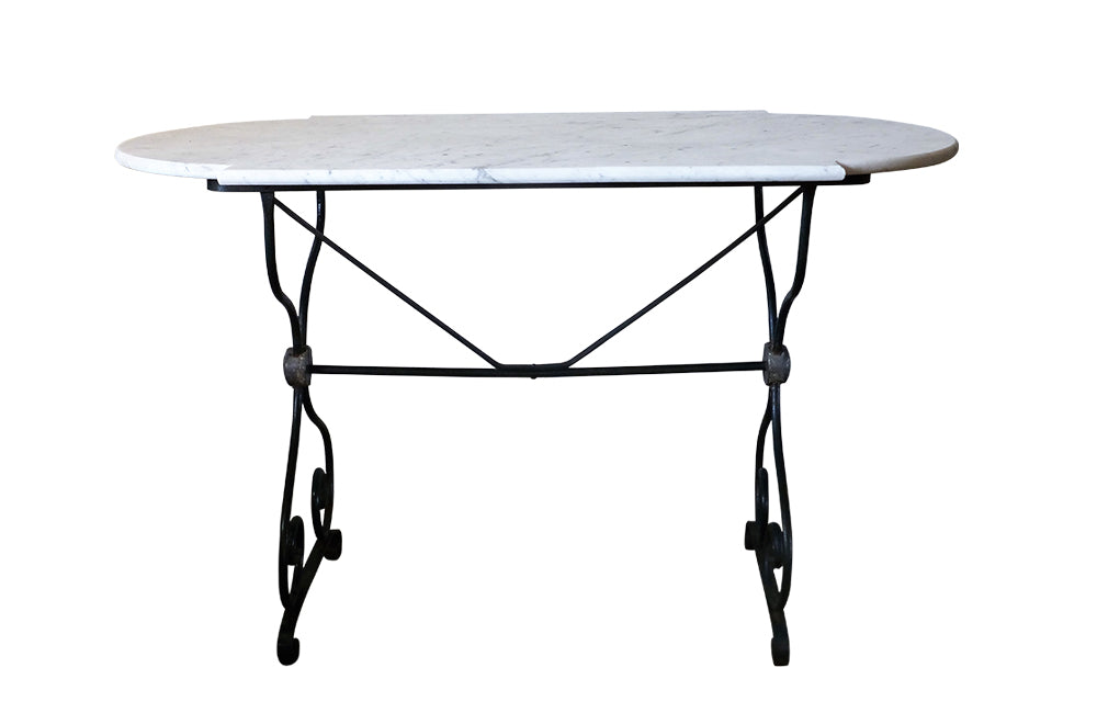 19th Century French Garden Table - French Antique Table - Antique Console Table - French Antique Furniture - Garden Antiques - Antique Garden Table – Antique Marble Top Table - Decorative Antique Furniture - AD & PS Antiques