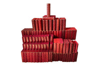 COLLECTION OF 85 RED LEATHER FAUX BOOK FILES