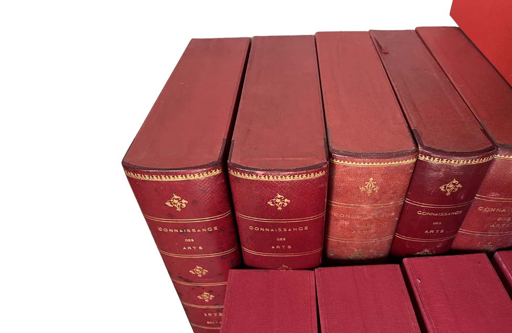 COLLECTION OF 85 RED LEATHER FAUX BOOK FILES